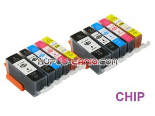 PGI-525BK - CLI-526 tusze do Canon (10 szt  z chipami, BT) tusze do Canon MG5350, Canon MG5250, Canon MG5150, Canon iP4850, Canon iP4950