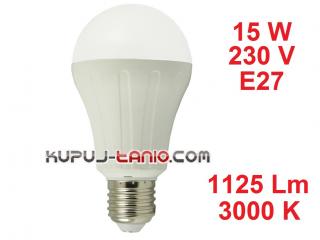 Żarówka LED Bańka (A65) 15W, 230V, gwint E27, barwa biała ciepła
