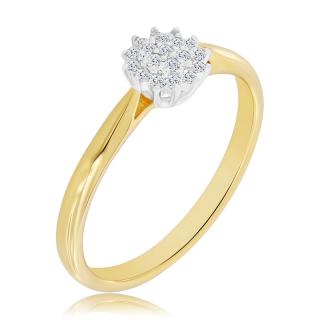 Pierścionek zaręczynowy dwukolorowy z brylantami 0.11 ct - WK-12