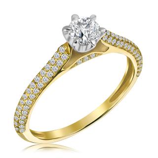 Pierścionek zaręczynowy dwukolorowy z brylantami 0.82 ct - WB-19-45