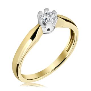 Pierścionek zaręczynowy dwukolorowy z brylantem 0.26 ct - WB-7-40