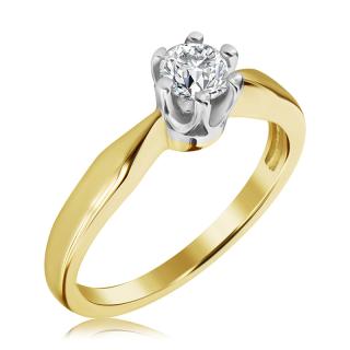 Pierścionek zaręczynowy dwukolorowy z brylantem 0.48 ct - WB-5-50