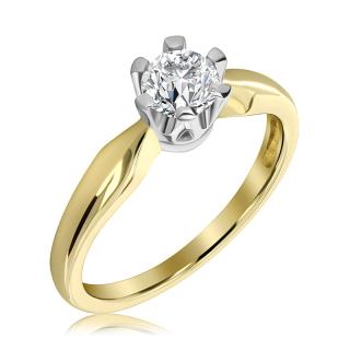 Pierścionek zaręczynowy dwukolorowy z brylantem 0.48 ct - WB-7-50