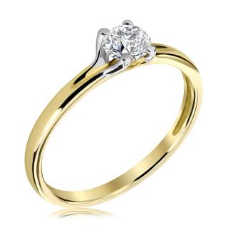 Pierścionek zaręczynowy dwukolorowy z brylantem i sercem 0.33 ct - WB-20-45