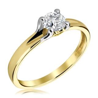 Pierścionek zaręczynowy dwukolorowy z brylantem i sercem 0.48 ct - WB-20-50