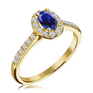 Pierścionek zaręczynowy z szafirem i brylantami 0.83 ct - WB-6-SZ