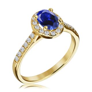 Pierścionek zaręczynowy z szafirem i brylantami 1.43 ct - WB-6-SZ