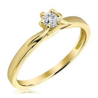 Pierścionek zaręczynowy złoty z brylantem 0.17 ct - WB-15-35
