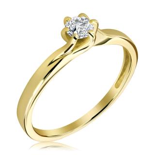 Pierścionek zaręczynowy złoty z brylantem 0.26 ct - WB-15-40