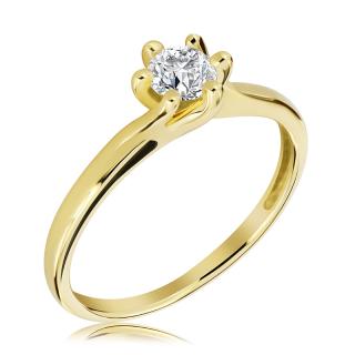 Pierścionek zaręczynowy złoty z brylantem 0.33 ct - WB-15-45