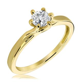 Pierścionek zaręczynowy złoty z brylantem 0.48 ct - WB-15-50