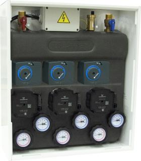 7636500 Zestaw mieszający PrimoBox AZB 365 ze sprzęgłem hydraulicznym, 3 obiegi z zaworem mieszającym i siłownikiem ARM - AFRISO Zestaw mieszający PrimoBox AZB 365 7636500 AFRISO