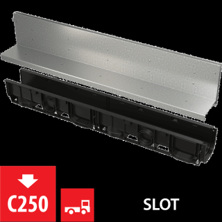 ALCADRAIN AVZ101-R122 Odwodnienie zewnętrzne szczelinowe asymetryczne 160 mm, stal ocynkowana