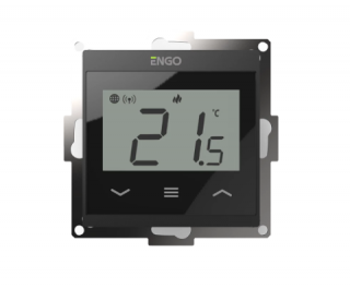 E55-B Regulator temperatury, do ramki 55x55 czarny, Internetowy, Wi-Fi, 230V, Engo Controls Regulator temperatury E55-B ENGO