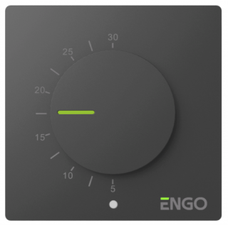 ENGO ESIMPLE230B Przewodowy, natynkowy regulator temperatury z pokrętłem, 230V