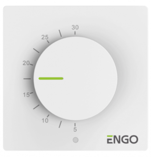 ESIMPLE-230W - Regulator temperatury, 230V, biały, dobowy, natynkowy z pokrętłem, 230V, Engo Controls Regulator temperatury ESIMPLE-230W ENGO