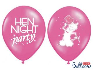 Balony 30cm, Hen night party, P. Hot Pink, 1szt.