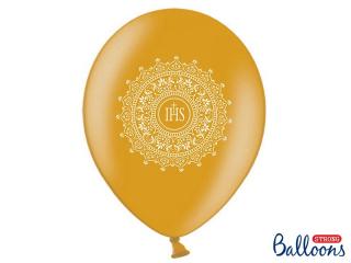 Balony 30cm, IHS, Metallic Gold, 1szt.