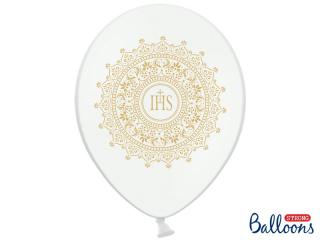 Balony 30cm, IHS, Metallic Pure White, 1szt.