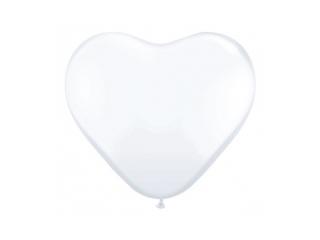 Balony  Serca  25 cm , Pastel biały, 1szt.