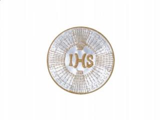 Emblemat IHS, biały i złoty, 1szt.