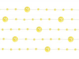 Girlandy perłowe, żółty, 1,3m, 1op.