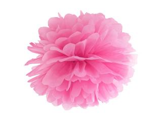 Pompon bibułowy, różowy, 35cm, 1szt.