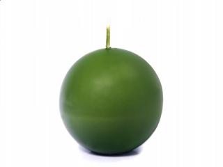 Świeca matowa Kula, zielona oliwka, 6cm, 10szt.