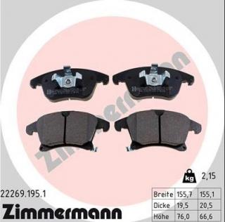 Klocki hamulcowe - przednie Mondeo Mk5 od: 09/2014 → * S-max * Galaxy - ZIMMERMANN