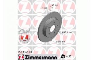 Tarcze hamulcowe - tylne Focus Mk3 - ZIMMERMANN 250.1366.20