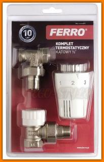 Komplet termostatyczny ZTM02 FERRO zestaw grzejnikowy kątowy