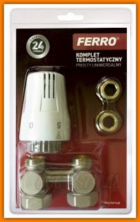 ZTV01 FERRO komplet termostatyczny zestaw grzejnikowy prosty zawór