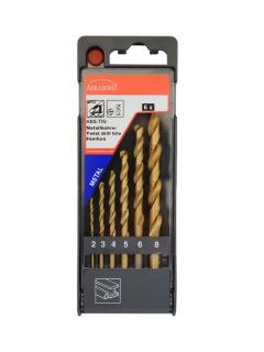 ZESTAW WIERTEŁ DO METALU HSS-TIN  2-8 mm ABRABORO 6 sztuk