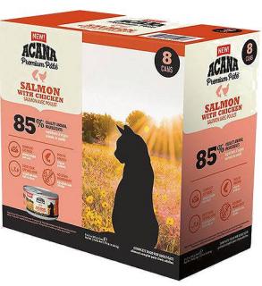 Acana Premium Pate Mokra Karma z kurczakiem i łososiem dla kota 8x85g