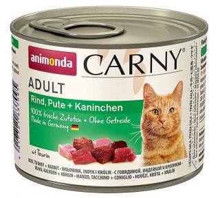 Animonda Carny Kot Adult Mokra Karma z wołowiną, indykiem i królikiem 200g