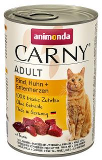 Animonda Carny Kot Adult Mokra Karma z wołowiną, kurczakiem i kaczymi sercami 400g