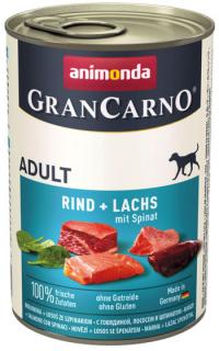 Animonda Pies GranCarno Adult Mokra Karma z wołowiną, łososiem i szpinakiem 400g