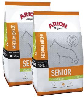 Arion Original Pies Medium Senior Chicken  Rice Sucha Karma z kurczakiem 2x12kg DWU-PAK