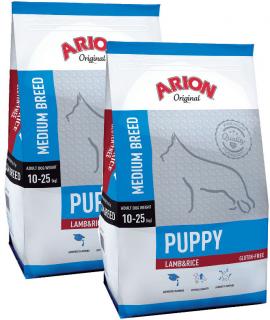 Arion Original Pies Puppy Medium Lamb  Rice Sucha Karma z jagnieciną 2x12kg DWU-PAK