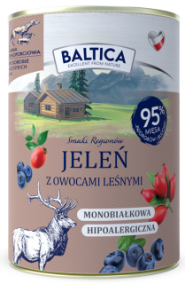 Baltica Pies Smaki Regionów Adult Mokra Karma z jeleniem i owocami leśnymi 400g