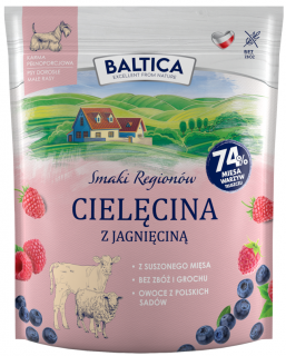 Baltica Pies Smaki Regionów Adult Small Sucha Karma z cielęciną i jagnięciną  1kg