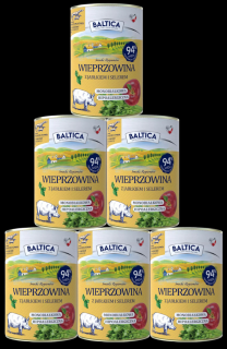 Baltica Smaki Regionów Adult Mokra Karma z wieprzowiną dla psa 6x400g PAKIET