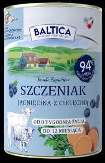 Baltica Smaki Regionów Junior Mokra Karma z jagnięciną i cielęciną dla szczeniaka 400g