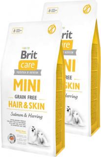 Brit Care Grain Free Pies MINI Hair  Skin Salmon  Herring Sucha Karma z łososiem i śledziem 2x7kg DWU-PAK