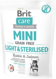 Brit Care Grain Free Pies MINI Light  Sterilised Rabbit  Salmon Sucha Karma z królikiem i łososiem 400g