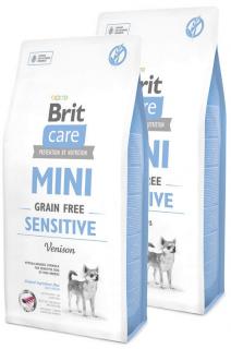 Brit Care Grain Free Pies MINI Sensitive Venison Sucha Karma z dziczyzną 2x7kg DWU-PAK