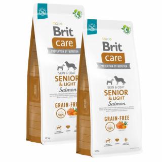 Brit Care Grain-Free Pies Senior  Light Salmon Sucha Karma z łososiem 2x12kg DWU-PAK