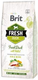 Brit Fresh Pies Adult Run  Work Active Fresh Duck with Millet Sucha Karma z kaczką 12kg