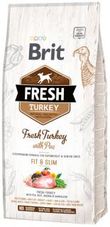 Brit Fresh Pies Fit  Slim Overweight  Senior Turkey with Pea Sucha Karma z indykiem 12kg