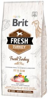 Brit Fresh Pies Fit  Slim Overweight  Senior Turkey with Pea Sucha Karma z indykiem 2x12kg DWU-PAK